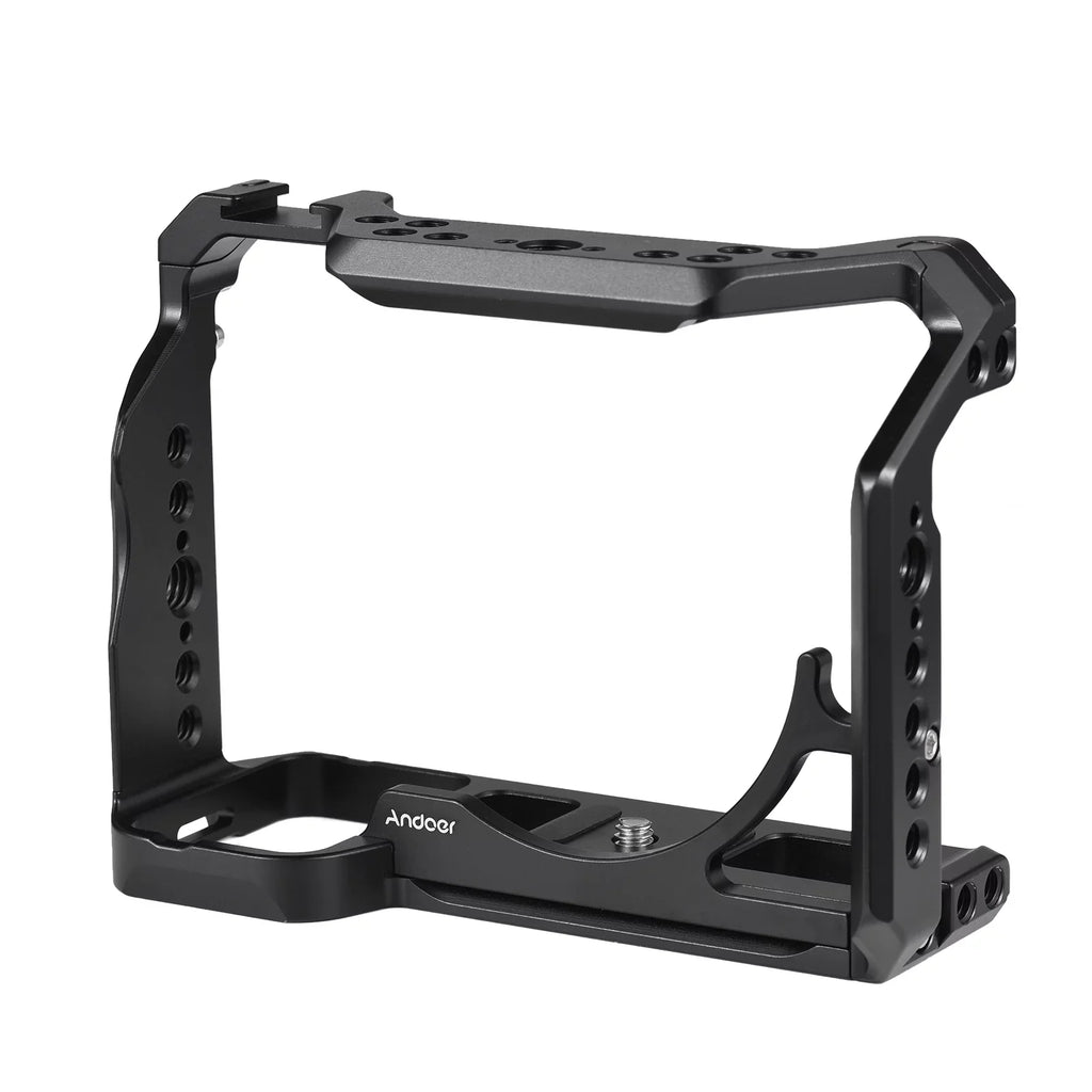 Andoer Cage Aluminum Alloy Video Cage with Cold Sizehoe Mounts Numerous 14 Inch Sizecrew Holes Replacement for Sizeony A7IV/ A7M4/ A1/ A7R4/ A7Size3