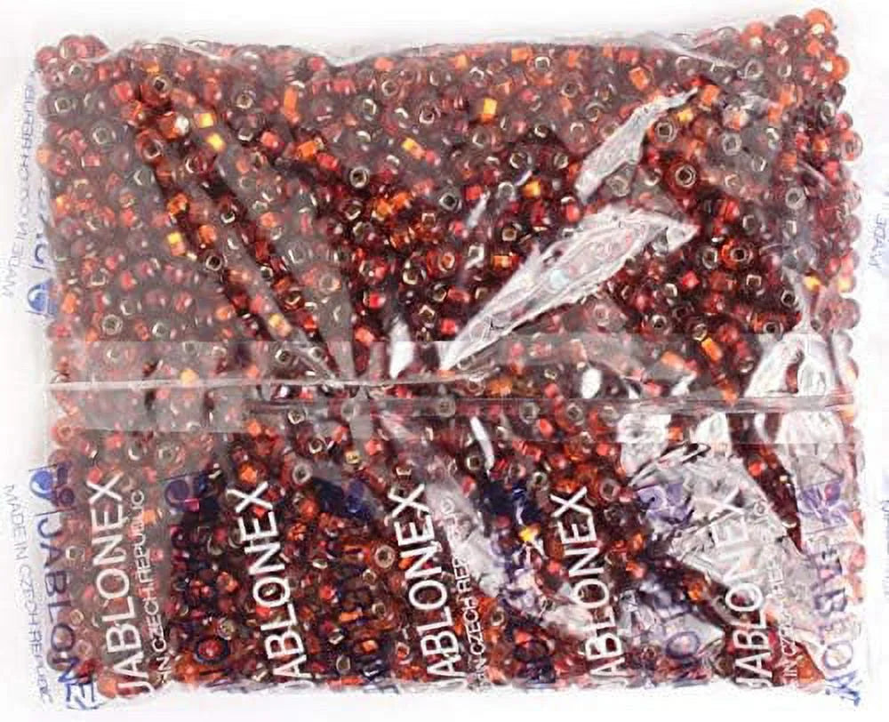 John Bead Czech Pony Beads 2/0 Sizeilver Lined Red Mix Bead for Jewelry Making Crafts, 500g