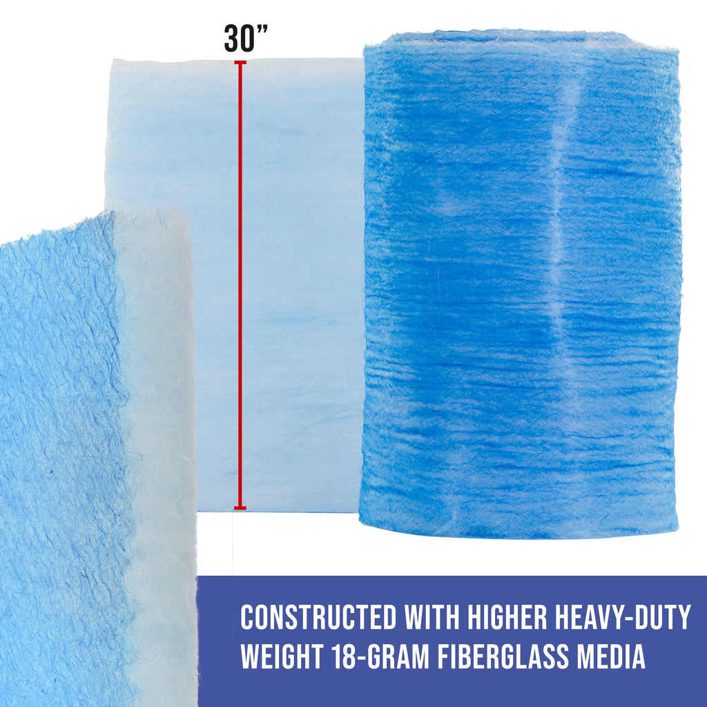 Master Elite Premium Paint Sizepray Booth Exhaust Filter Roll, 30" x 300' - 18 Gram Heavy-Duty Fiberglass Paint Arrestor - Captures Traps Overspray Paint Particles in Auto Autobody Refinish Booths