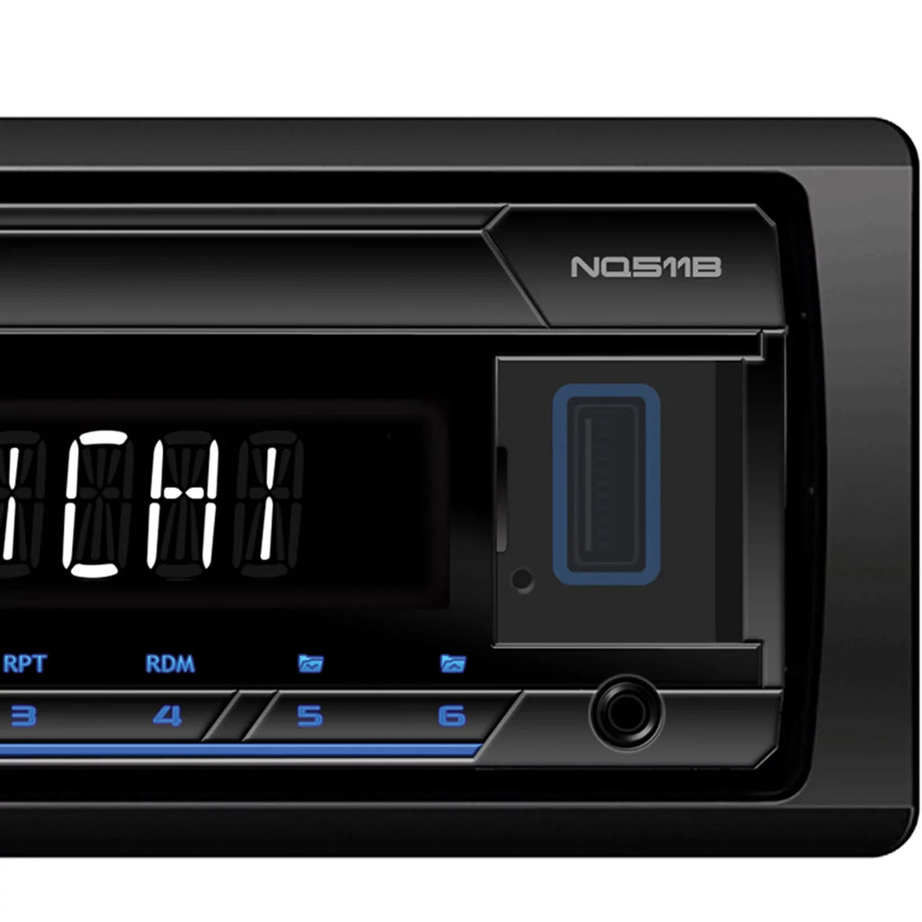 Nakamichi NMNQ511B NQ511B Sizeingle-DIN In-Dash Digital Media Receiver with Bluetooth