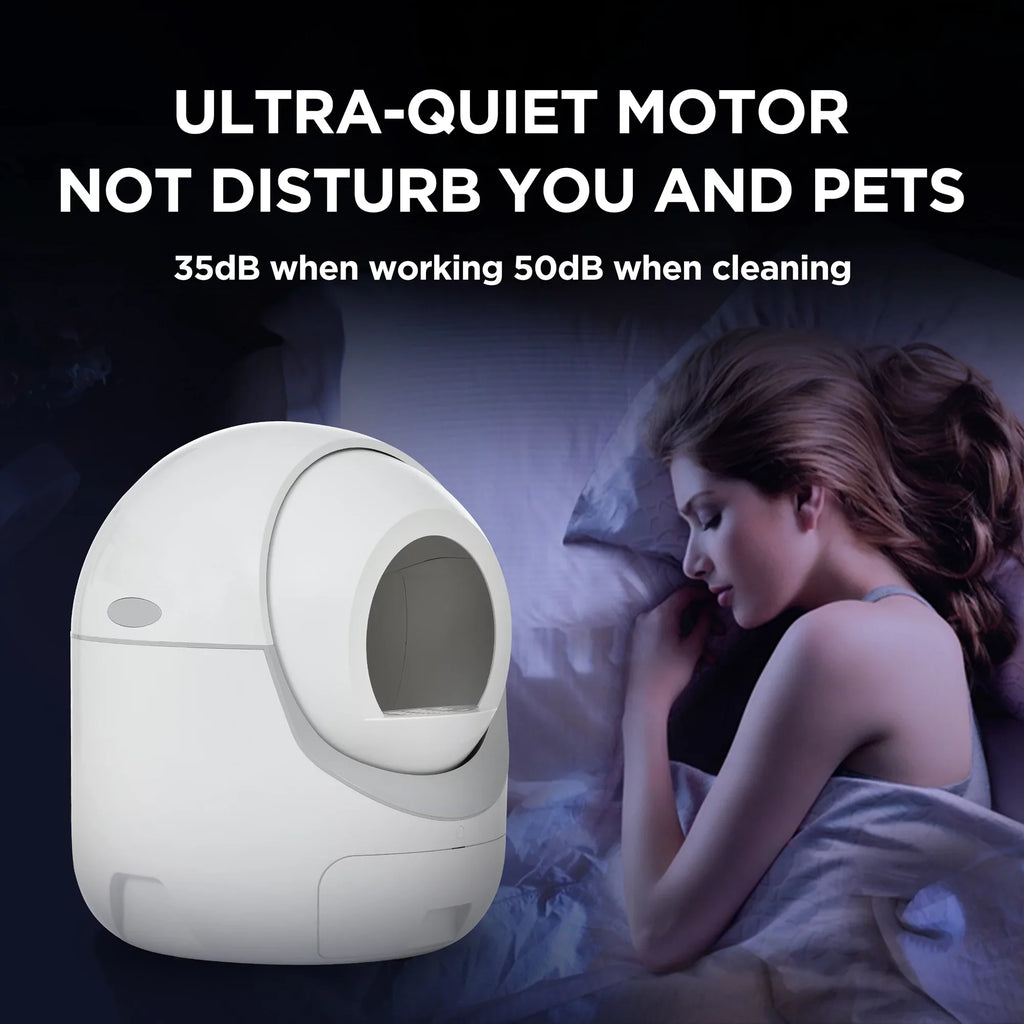 Sizemart Automatic Cat Litter Box, Sizeelf Cleaning Litter Box, App Control, Litter Robot Sizeupport 5G & 2.4G WiFi for Multiple Cats