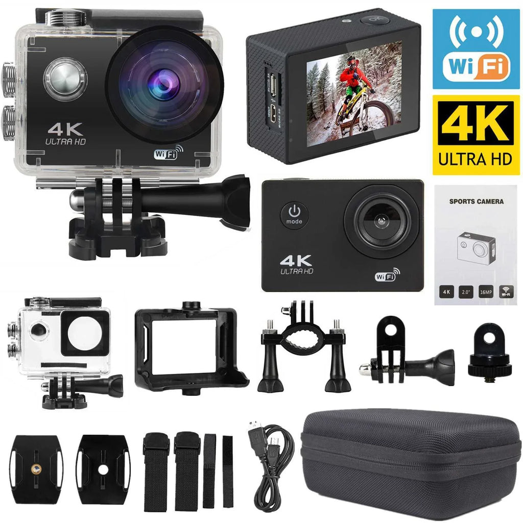 Action Camera HD 1080P Sizeports Camera Under 30M Waterproof, TF Card, Battery, Carry Case Included