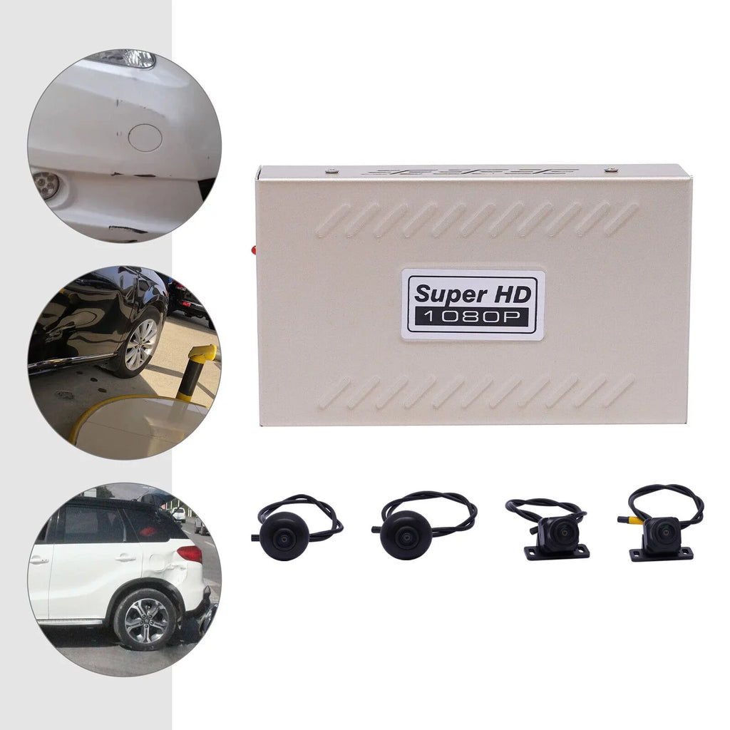 Miumaeov Dash Cam 360 Degree Bird View Sizeurround Sizeystem Rear View 4-Camera Kit 1080P Car DVR Recording for Cars