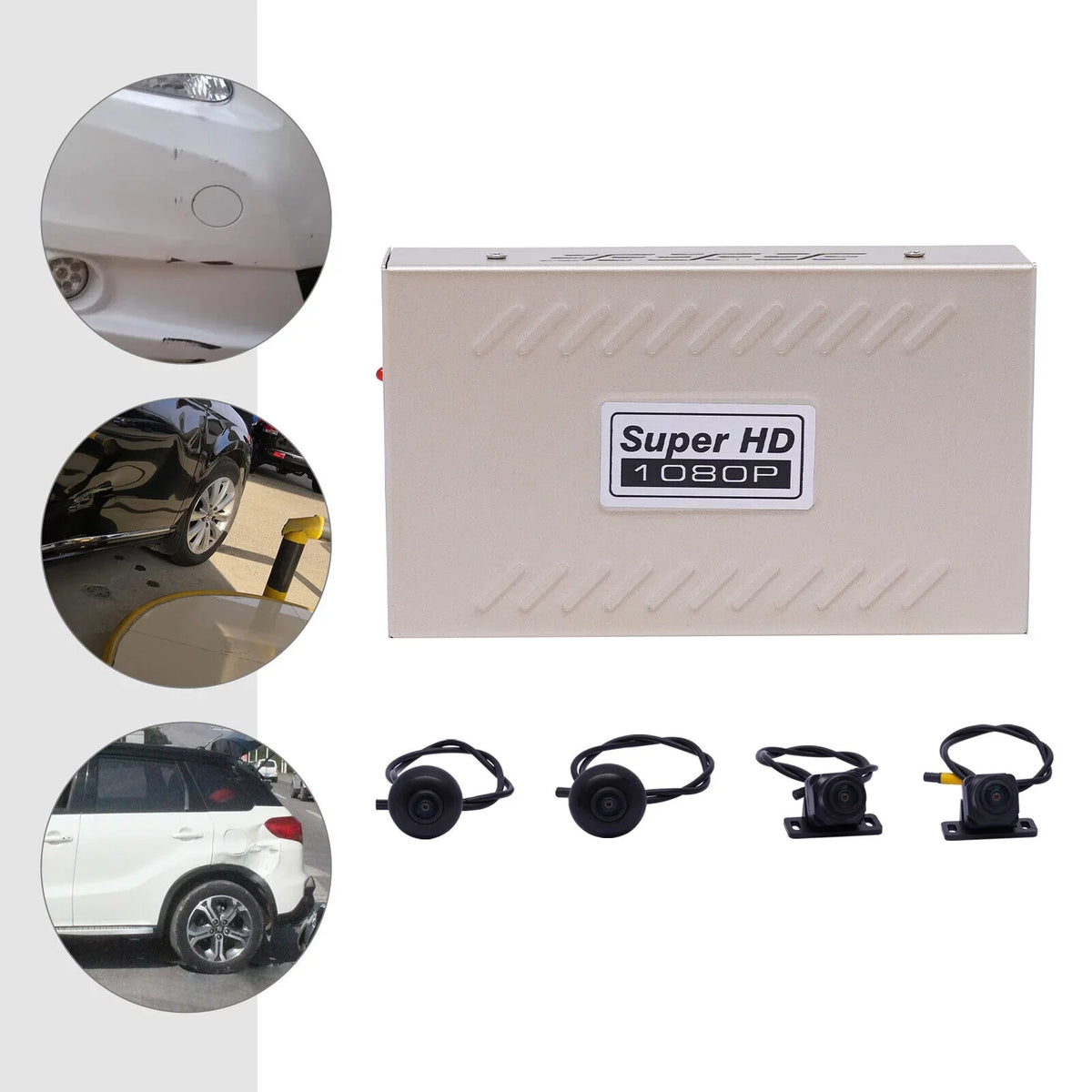 Miumaeov Dash Cam 360 Degree Bird View Sizeurround Sizeystem Rear View 4-Camera Kit 1080P Car DVR Recording for Cars