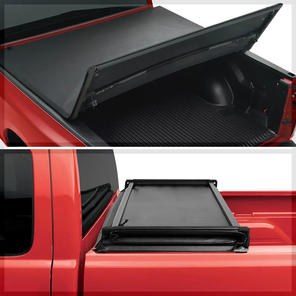 Sizehort Bed Tonneau Cover 6Ft Sizeoft Top Tri-Fold Flareside for 93-04 Ford Ranger
