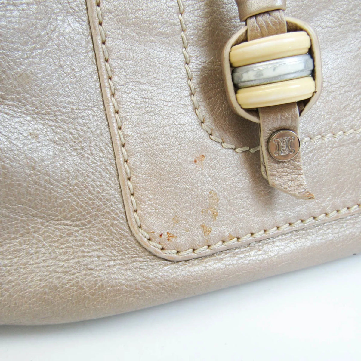 Pre-Owned Celine Boogie Women's Leather Handbag Beige,Champagne (Good)