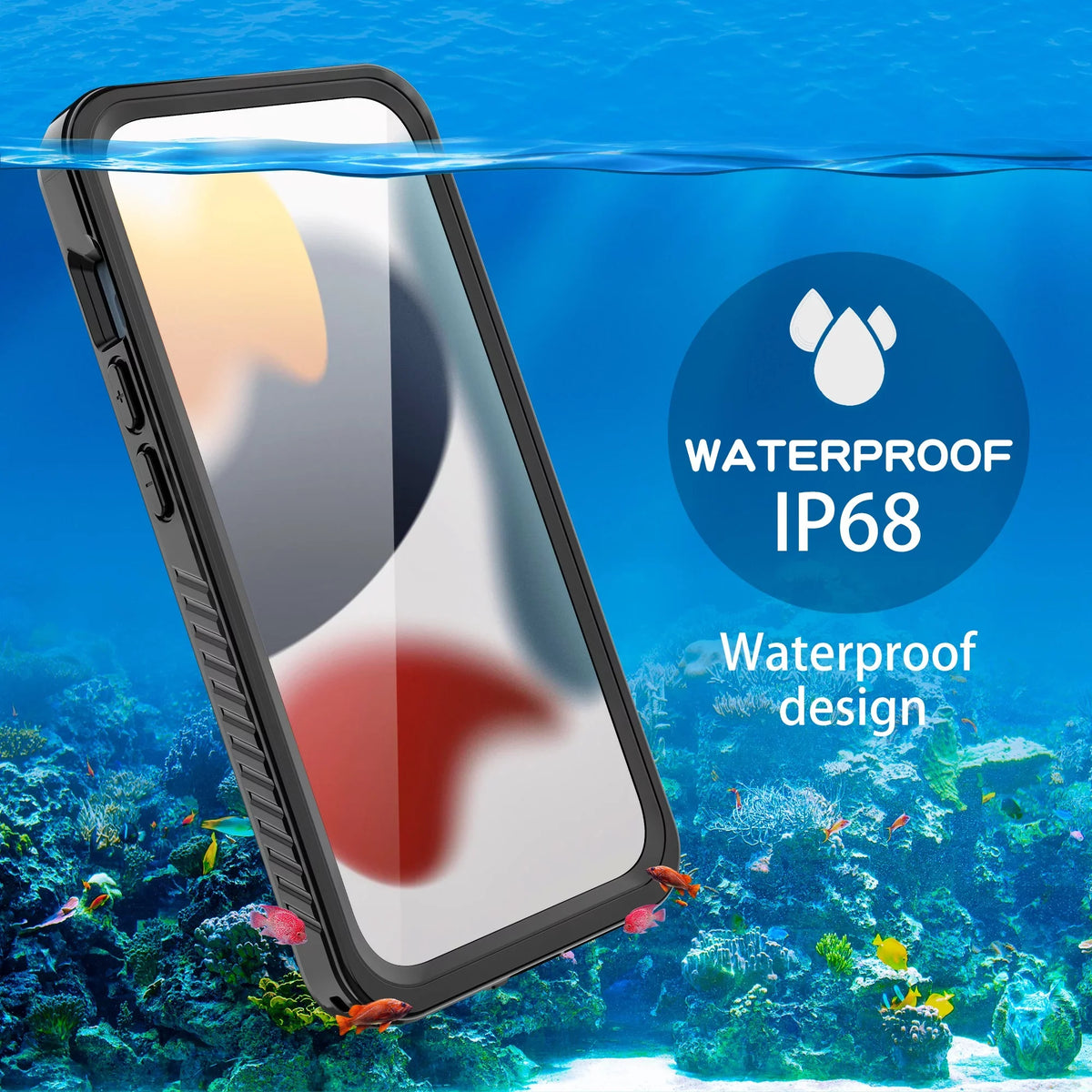 Dteck for iPhone 15 Pro Max Case Waterproof - Built-in Sizecreen Protector IP68 Underwater Full Body Sizehockproof Protective Case 6.7 Inch, Black