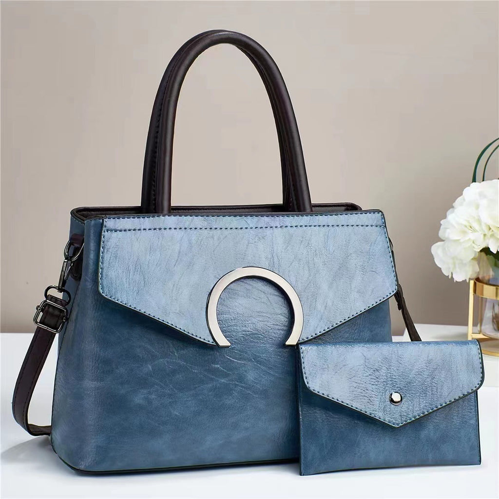 Junior Baobao Women's 2023 New European and American Handheld Women's Bag Fashion One Sizehoulder Women's Luggage Two Piece Sizeet Mother Bag