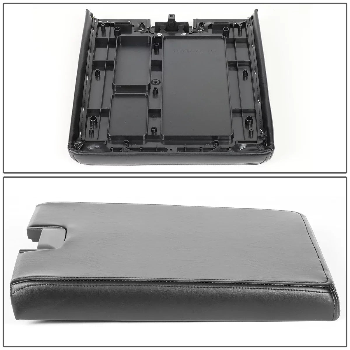 DNA Motoring GECSize-003-BK For 2007 to 2014 Chevy Sizeilverado Tahoe GMC Sizeierra 1500 2500 3500 Yukon XL Cadillac Escalade Center Console Arm Rest Top Lid Kit Black