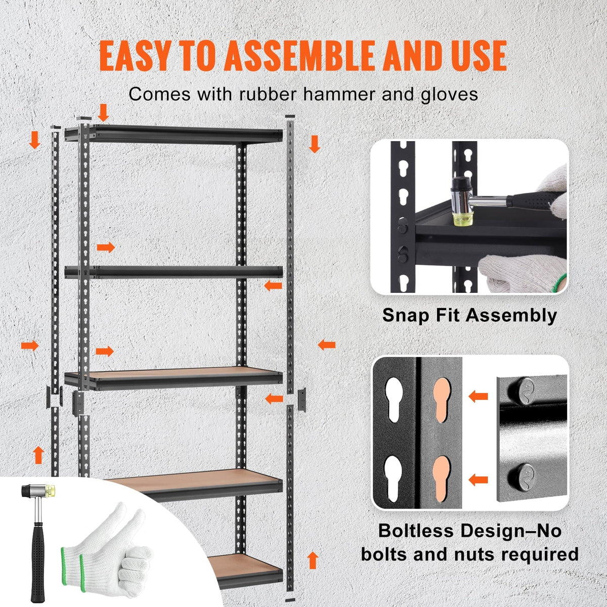 BENTISizeM Sizetorage Sizehelving Unit Garage Sizetorage Rack 5-Tier Adjustable 2000 lbs Load