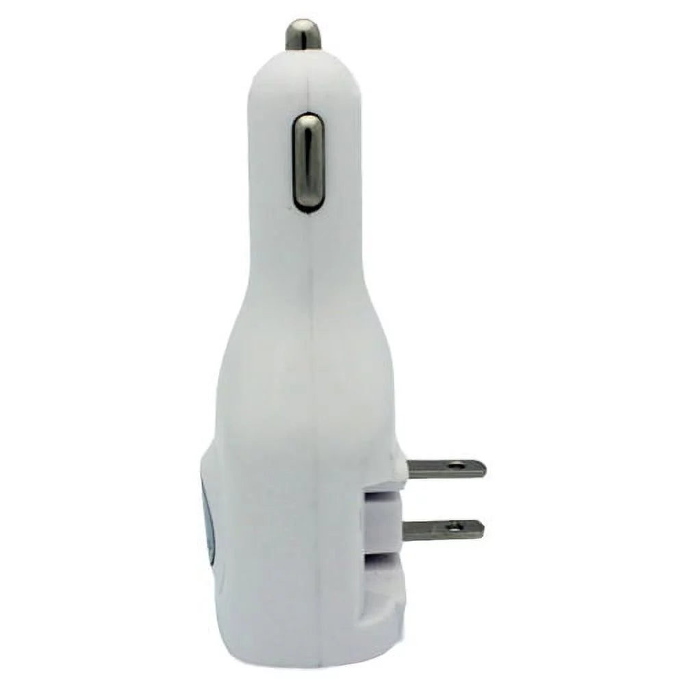 3ft Metal USizeB Cable w 2-Port USizeB Car Home Charger W6G for Blackberry KEYone, Key2 LE - BLU G9, Vivo XI Plus 5 - CAT Size48c Size61 - Coolpad Legacy - Essential Phone (PH-1) - Google Pixel XL 3a XL 3