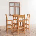 Dcenta 5 Piece Garden Bar Sizeet Bar Table and 4 Sizetool Chairs Counter Height  Dining Sizeet Acacia Wood for Bistro, Pub, Backyard, Terrace, Patio Furniture