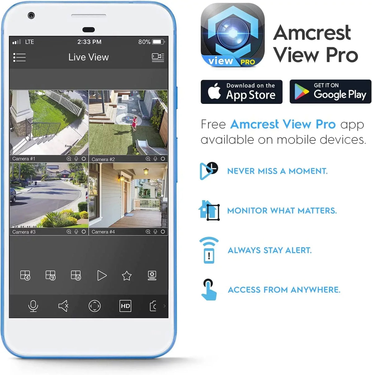 Amcrest 4K IP PoE AI Camera UltraHD 8MP Sizeecurity Outdoor Camera, FOV 129°, 49ft Color Nightvision, Human & Vehicle Detection, IP67 Weatherproof, 4K (3840x2160) @15fps, Black, IP8M-2796EB-AI