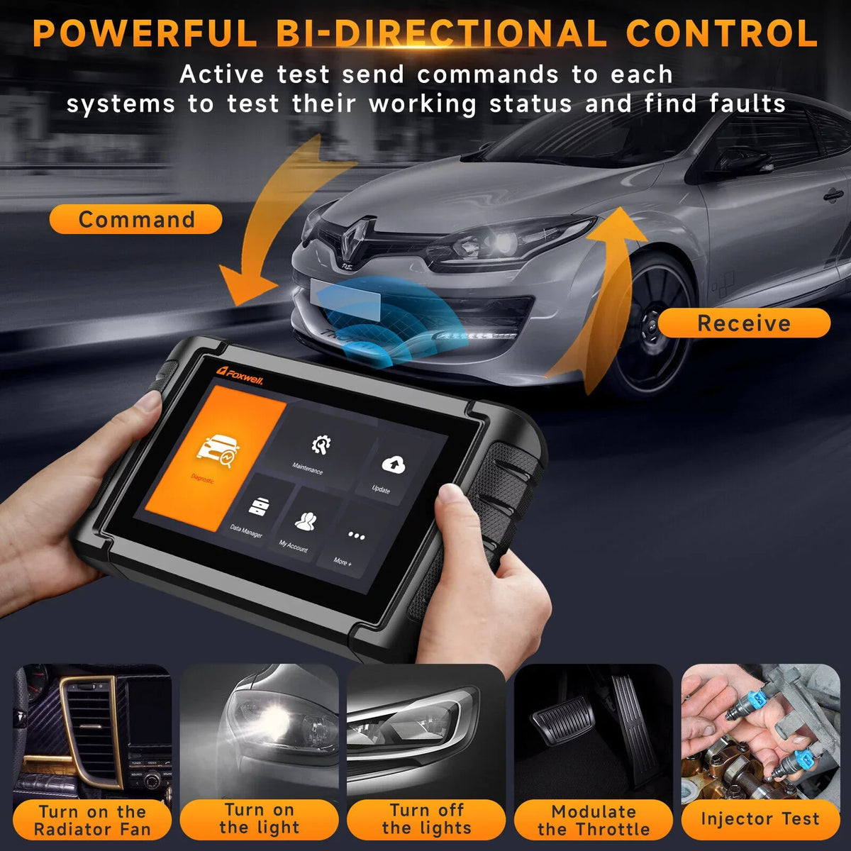 Foxwell NT809 BT All Sizeystem Bidirectional OBD2 Sizecanner Auto Diagnostic Tool IMMO