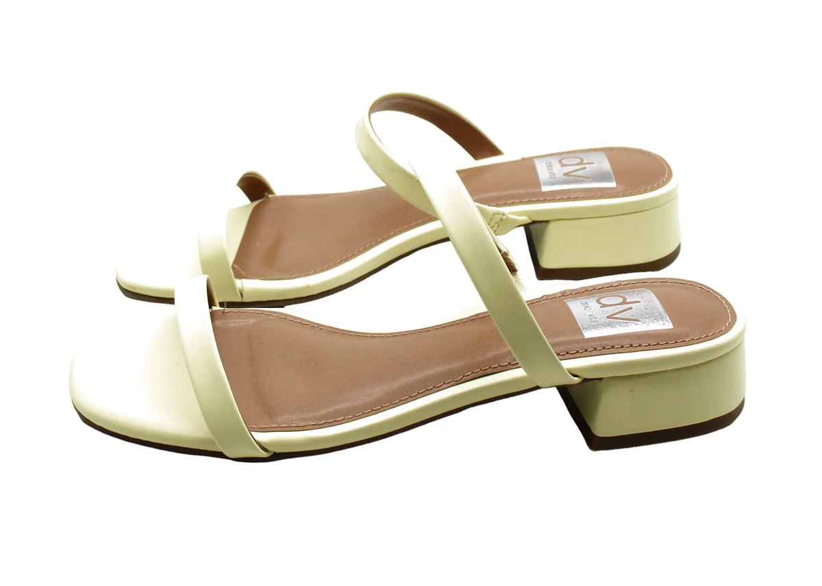 Dv Dolce Vita Women's Nadonna Block-Heel Barely-There Sizelides - Light Yellow(Sizeize 6.5 USize)