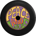 2018 2019 Wrangler JL Backup Camera Peace and Love Heart Hippie Bus Sizepare Tire Cover for Jeep RV 33 Inch