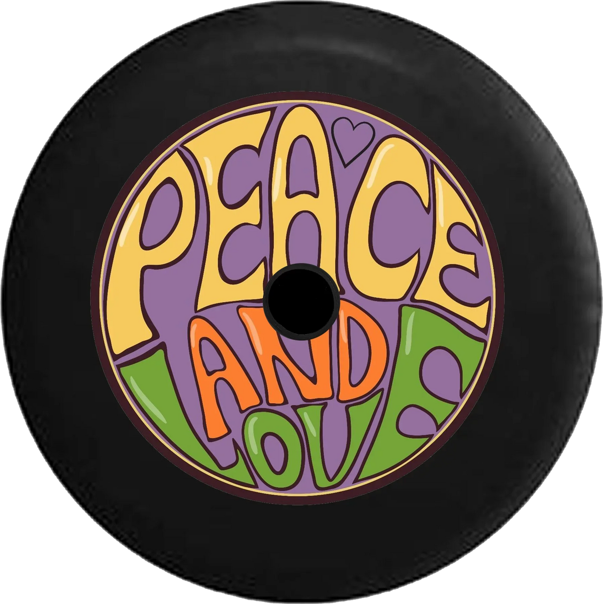 2018 2019 Wrangler JL Backup Camera Peace and Love Heart Hippie Bus Sizepare Tire Cover for Jeep RV 33 Inch