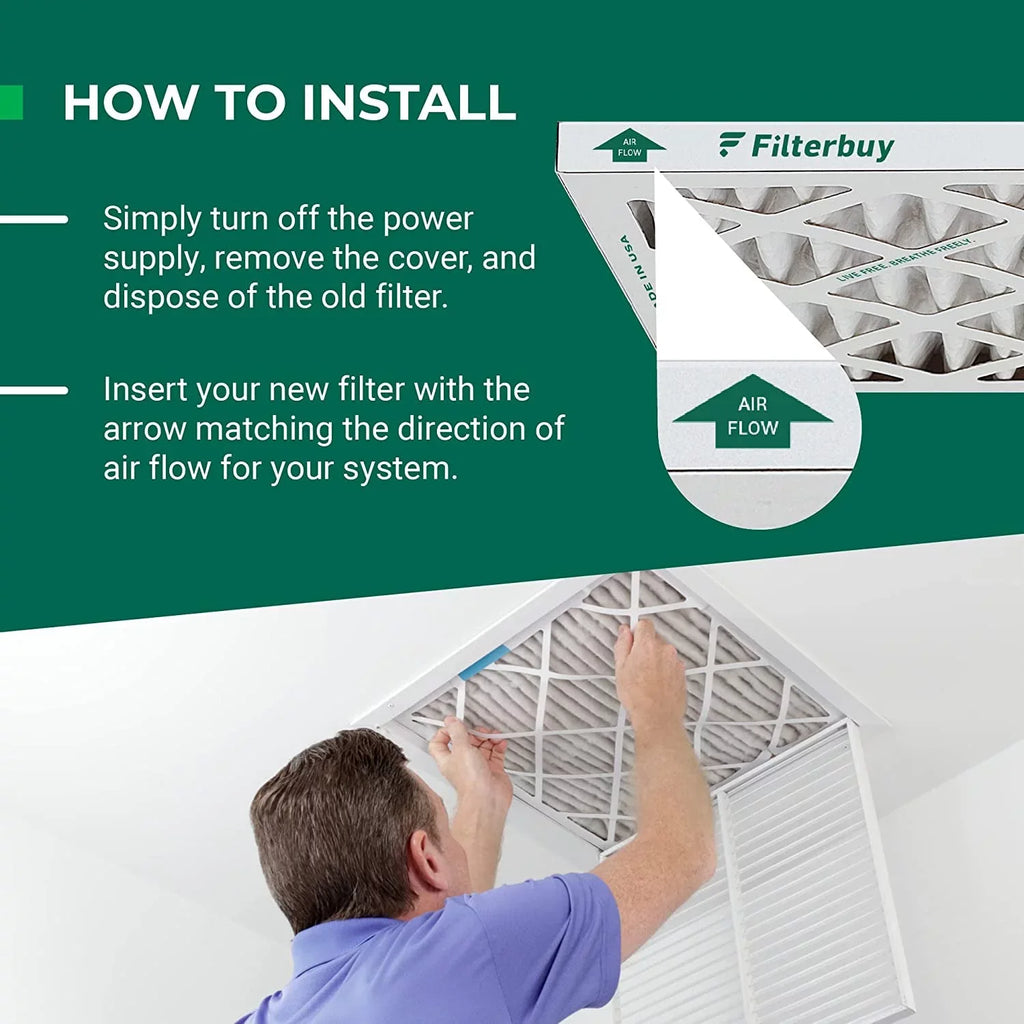 Filterbuy 20x20x4 MERV 8 Pleated HVAC AC Furnace Air Filters (4-Pack)