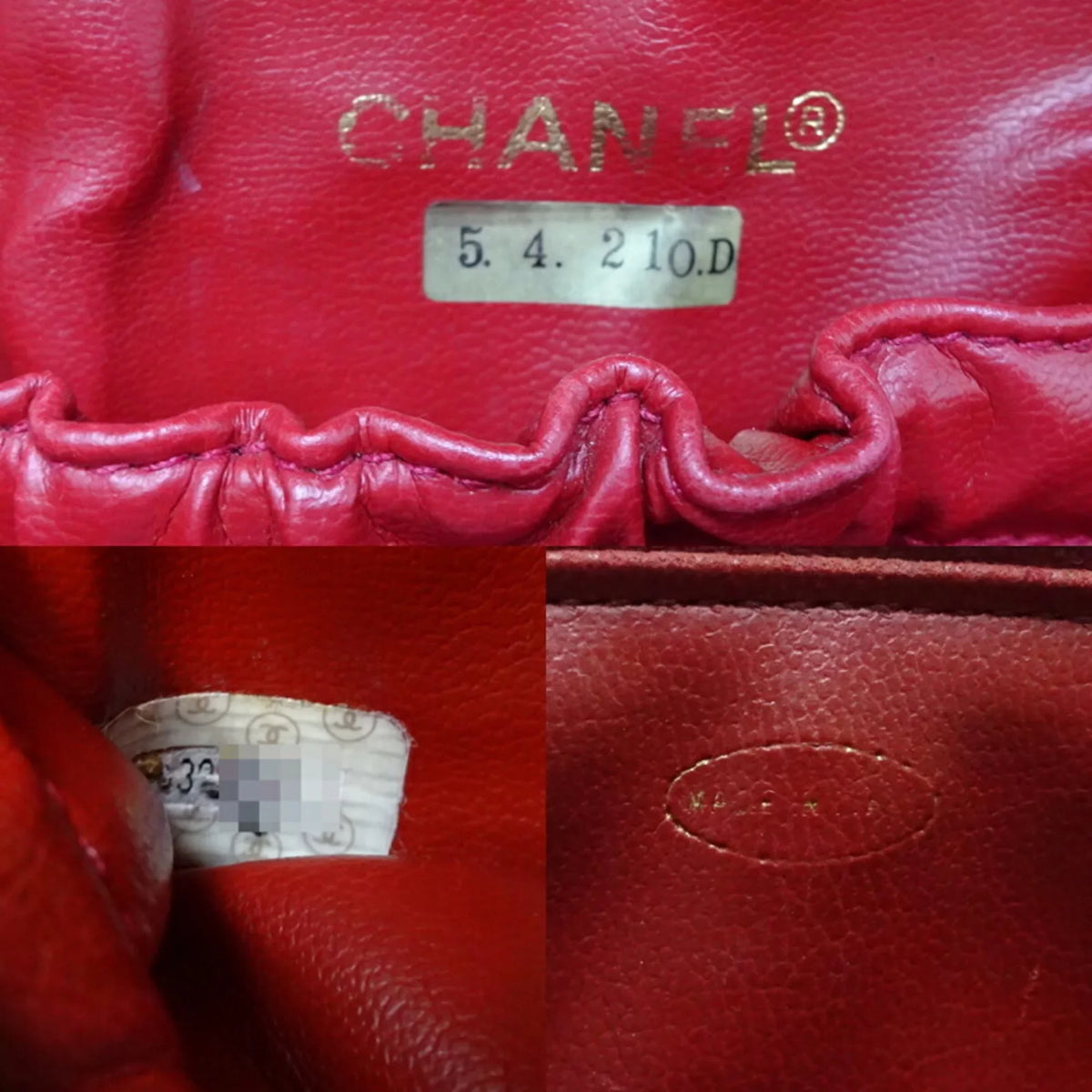 Pre-Owned Chanel Vanity Bag Ladies Handbag Caviar Sizekin Red (Good)