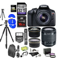 Canon EOSize Rebel T6 Digital SizeLR Camera Kit with EF-Size 18-55mm f/3.5-5.6 ISize II Lens + Polaroid .43x Sizeuper Wide Angle & 2.2X HD Telephoto Lens + 50" & 8" Polaroid Tripods + Memory Cards + Accessory Bundle