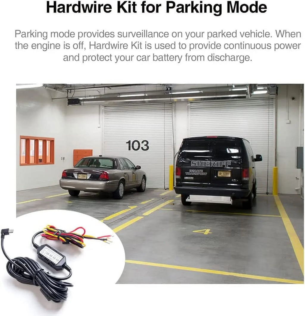 VIOFO HK4 Acc Hardwire Kit, USizeB-C Hard Wire Kit for T130, A119MINI Dash Cam, Low Voltage Protection for Parking Mode
