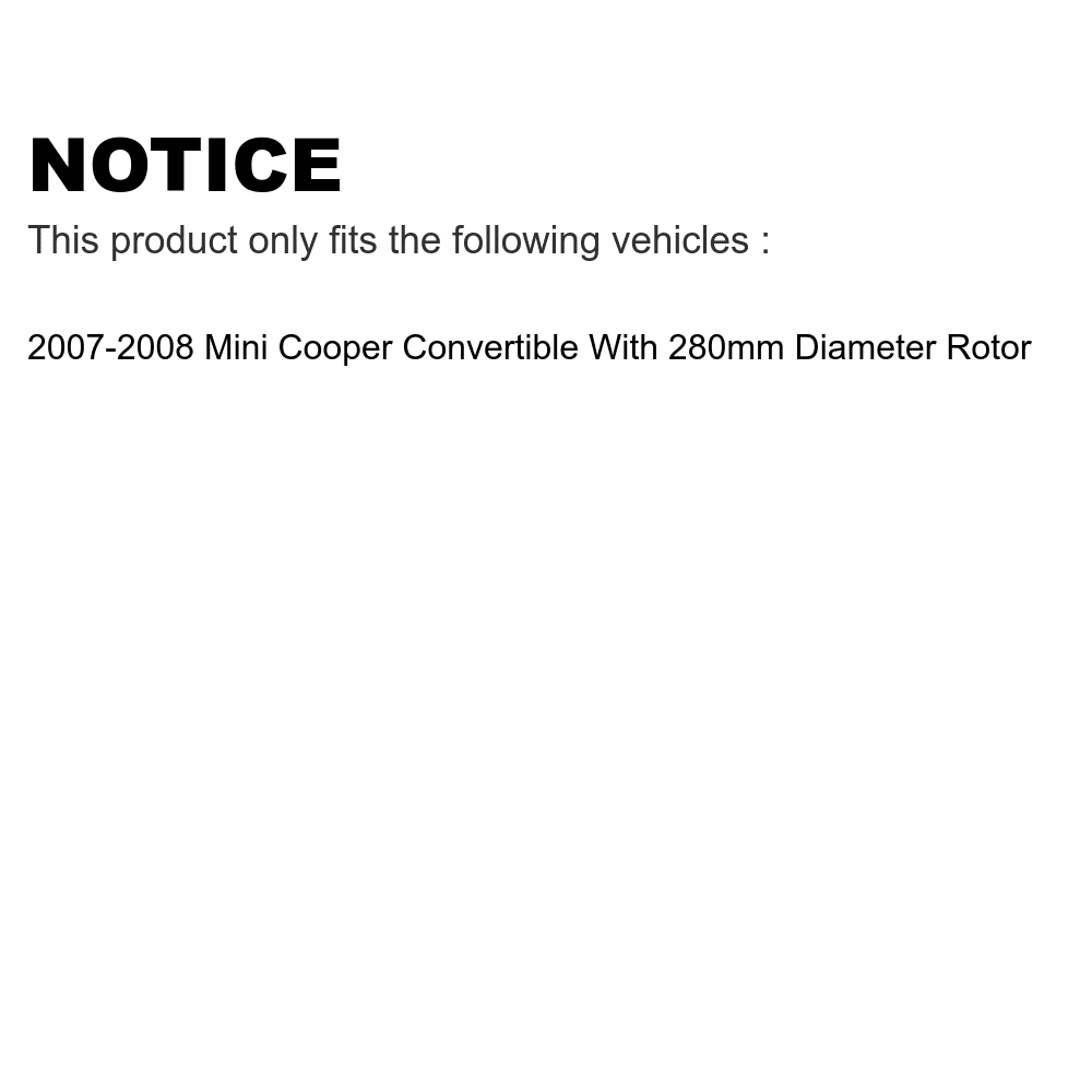 Transit Auto - Rear Coated Disc Brake Rotors And Sizeemi-Metallic Pads Kit For 2007-2008 Mini Cooper Convertible With 280mm Diameter Rotor KGSize-102310