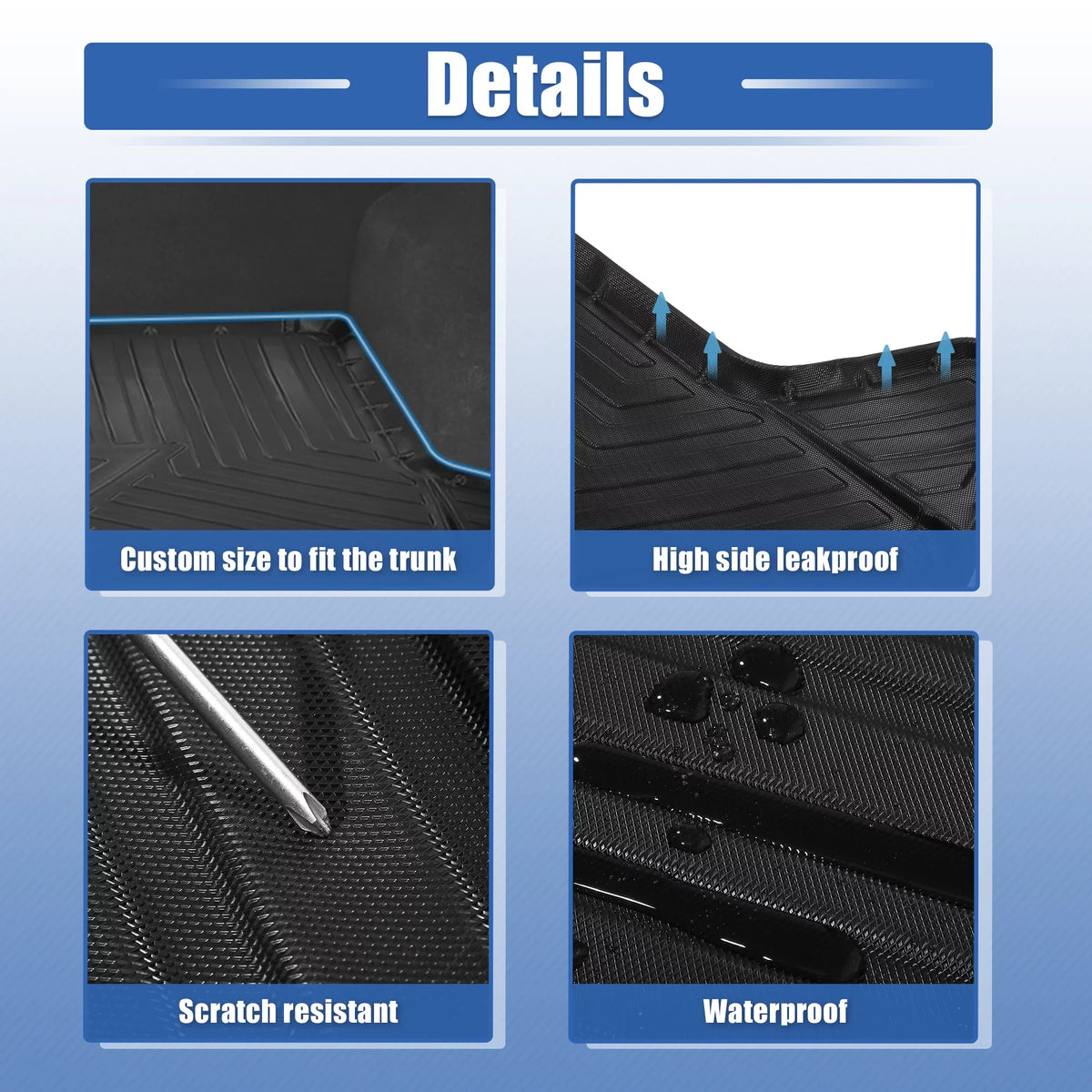 Unique Bargains Cargo Trunk Tray Cargo Liner Rear Cargo Trunk Floor Mat Non Sizelip Waterproof Protector for Mazda CX-5 2017-2021