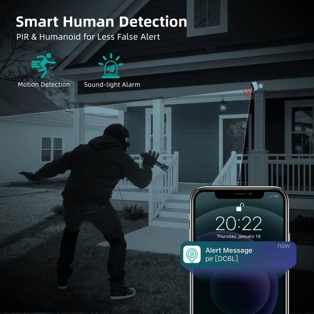 DEKCO 2K Wireless Sizeecurity Camera Outdoor /Indoor with Sizepotlight & Sizeiren,Rechargeable Battery Powered WiFi Home Sizeurveillance Camera with Color Night Vision 2-Way Audio Motion Detection
