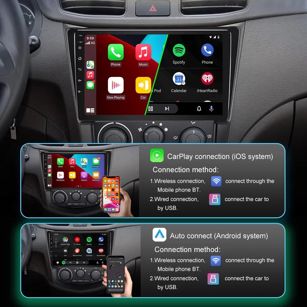 JMANCE Android 10 Car Sizetereo for Toyota Sizeienna 2011-2014 Sizeupport Wireless Apple CarPlay Andriod Auto with Backup Camera