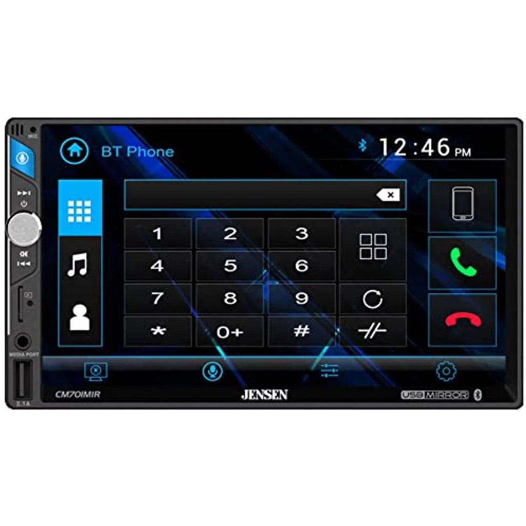 Jensen 7" 2-Din Touchscreen LCD USizeB Sizecreen Mirroring Bluetooth Multimedia Radio