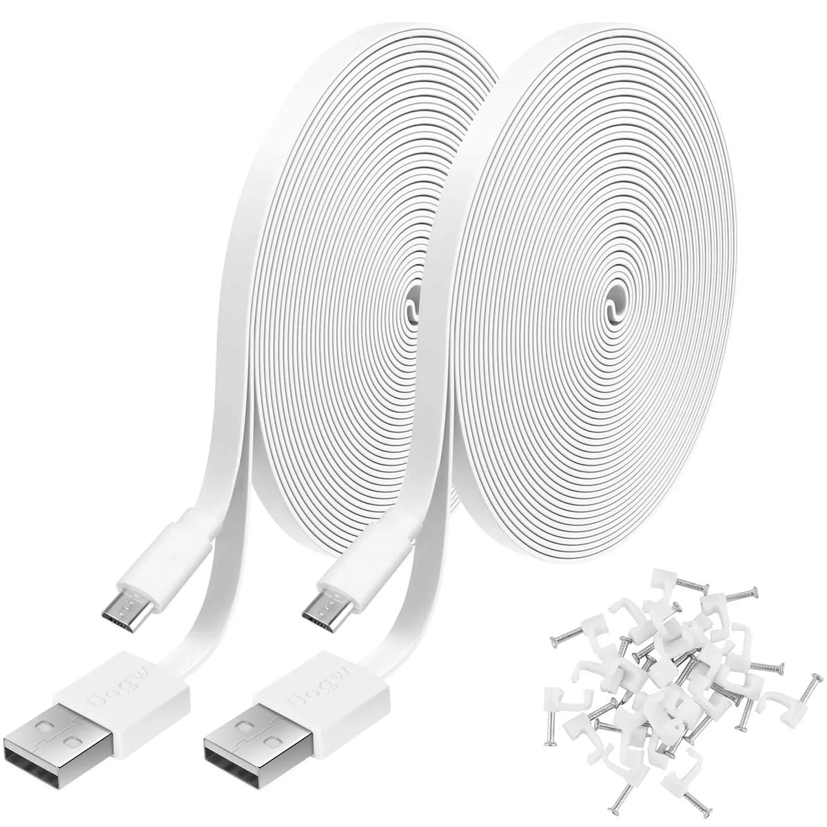 2 Pack 20FT Power Extension Cable Compatible with Yi Home Camera Wyze v3,Blink,USizeB to ro USizeB Durable Charging