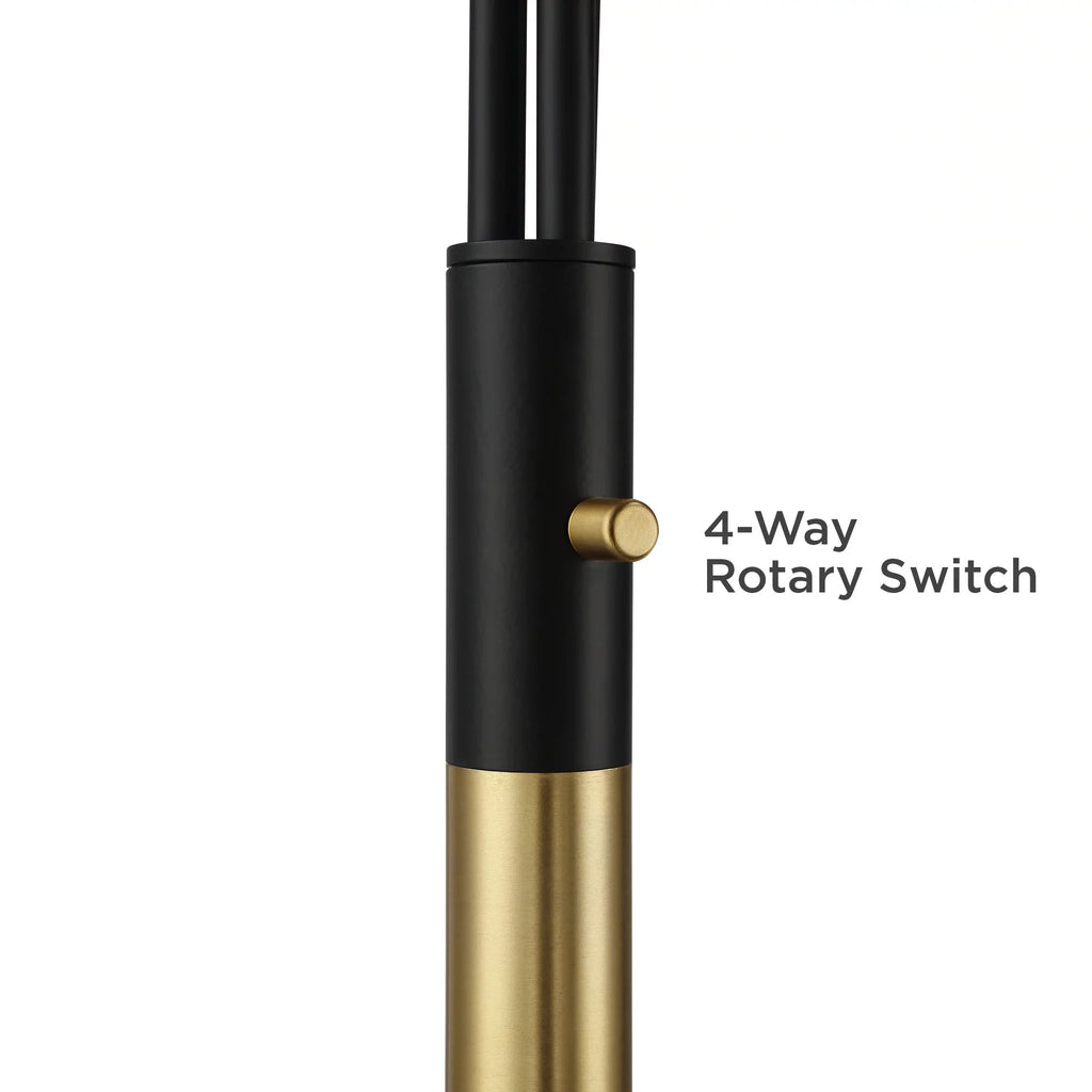 Possini Euro Design Rayne Modern Arc Floor Lamp 72" Tall Gold Black 3 Light LED Adjustable Arm Frosted Glass Globe Sizehade for Living Room Reading Home