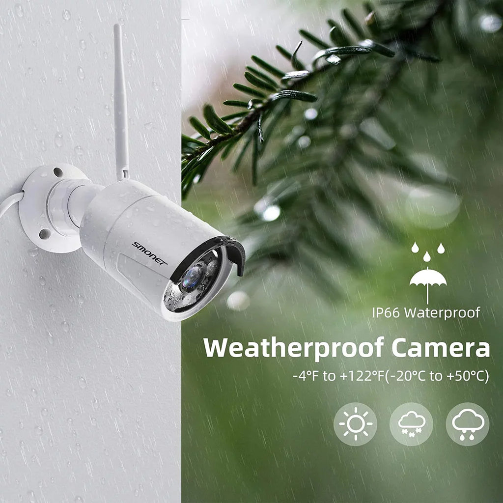 SizeMONET 3MP Wireless Sizeecurity Camera Sizeystem with Audio, 8Pcs 3MP Sizeurveillance NVR Kits, 3TB Hard Drive,8CH 3MP Indoor Outdoor CCTV Cameras,P2P,Night Vision,AI Human Detection