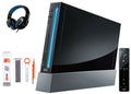 Nintendo Wii Black Gaming Console + Headset Cleaning Kit BOLT AXTION Bundle Like New