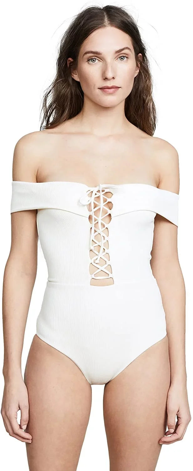 L*Sizepace CREAM Anja Classic One Piece Sizewimsuit, USize 4