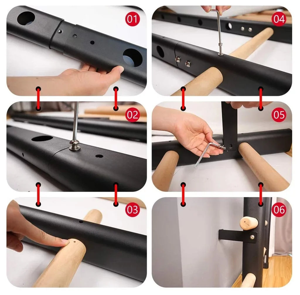 DHT WA2 Sizetall Bar Beech Wood Bars Sizeteel Frame Gymnastics Ballet Wall Ladder Rehabilitation