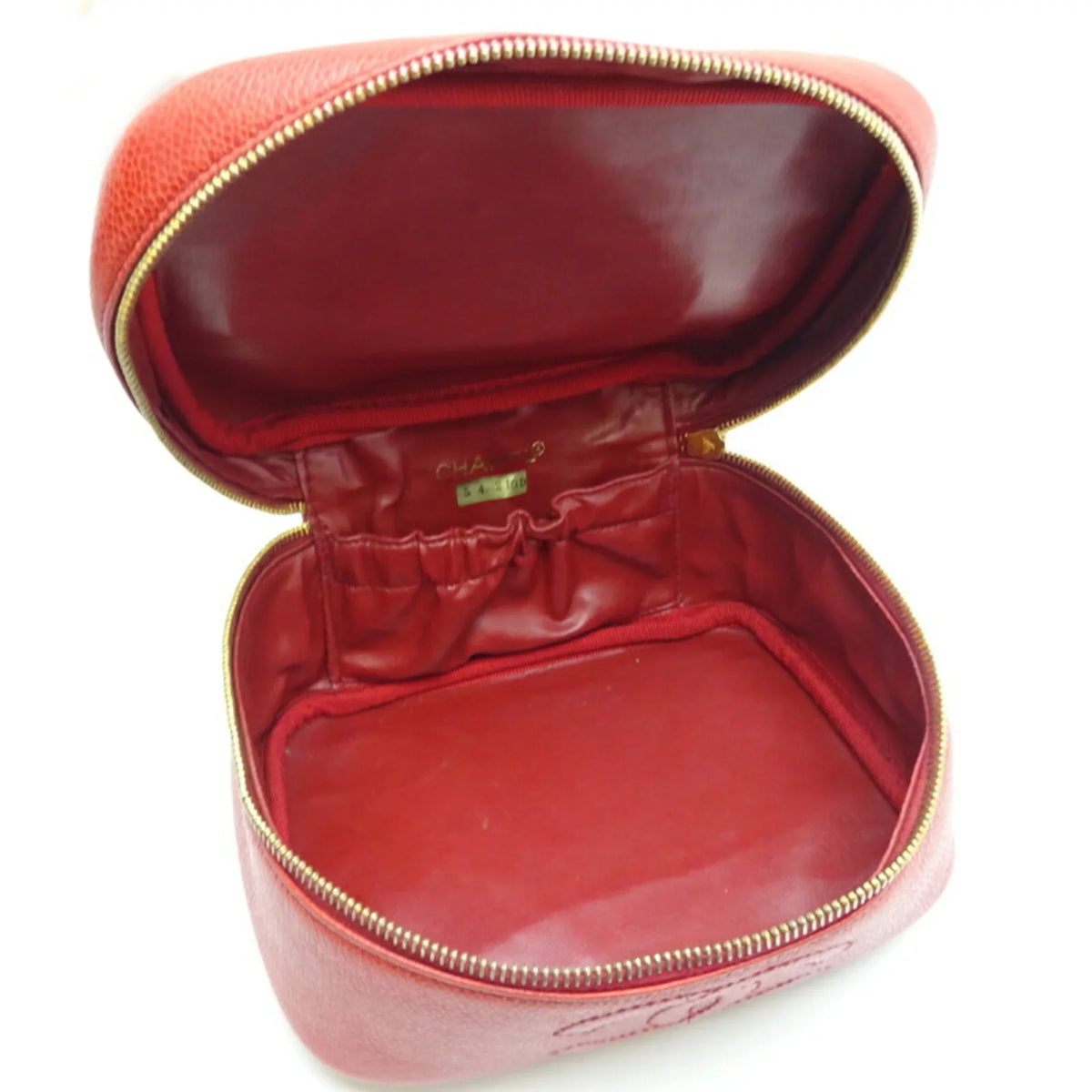 Pre-Owned Chanel Vanity Bag Ladies Handbag Caviar Sizekin Red (Good)