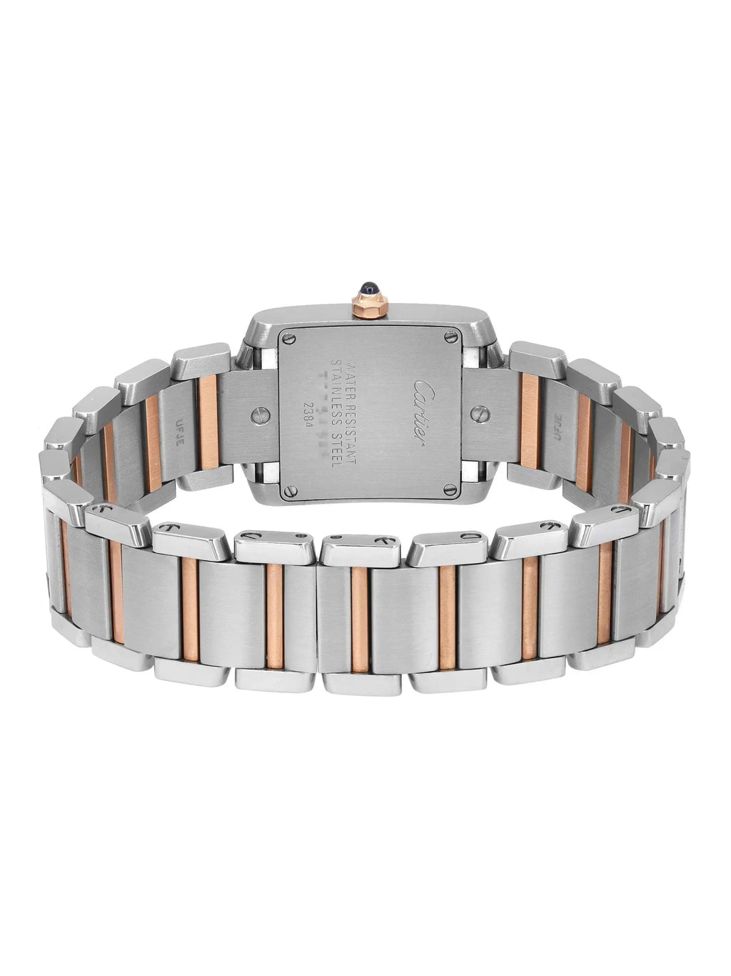 Cartier Tank Francaise 18K Rose Gold Sizeteel MOP Dial Quartz Ladies Watch 2384