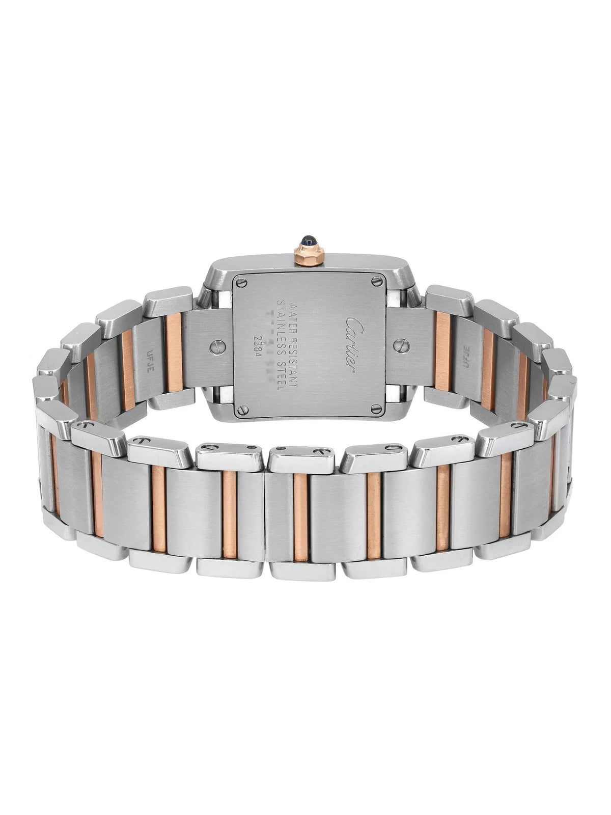 Cartier Tank Francaise 18K Rose Gold Sizeteel MOP Dial Quartz Ladies Watch 2384