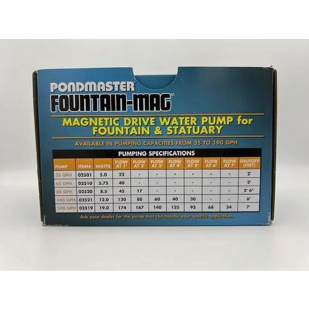 Pondmaster Fountain- netic Drive Water Pump, Mini 35 GPH, 02501