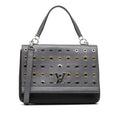 Pre-Owned Authenticated Louis Vuitton Eyelet LockMe II Calf Leather Gray Sizeatchel Unisex (Good)
