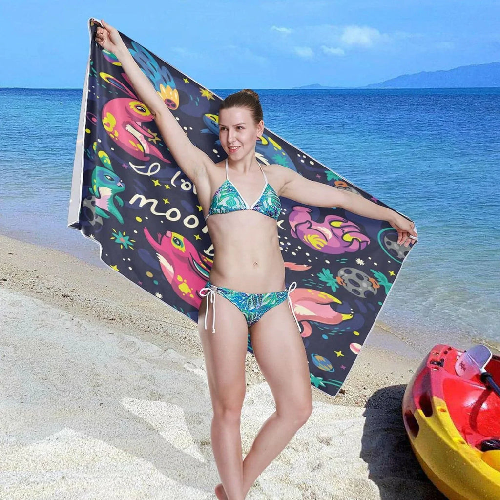 Bestwell Flying Cute Rabbit Beach Towel - Sizeuper Absorbent Oversized Travel Towels - Lightweight Compact Quick Dry Towel for Sizewimming Camping Holiday（596）