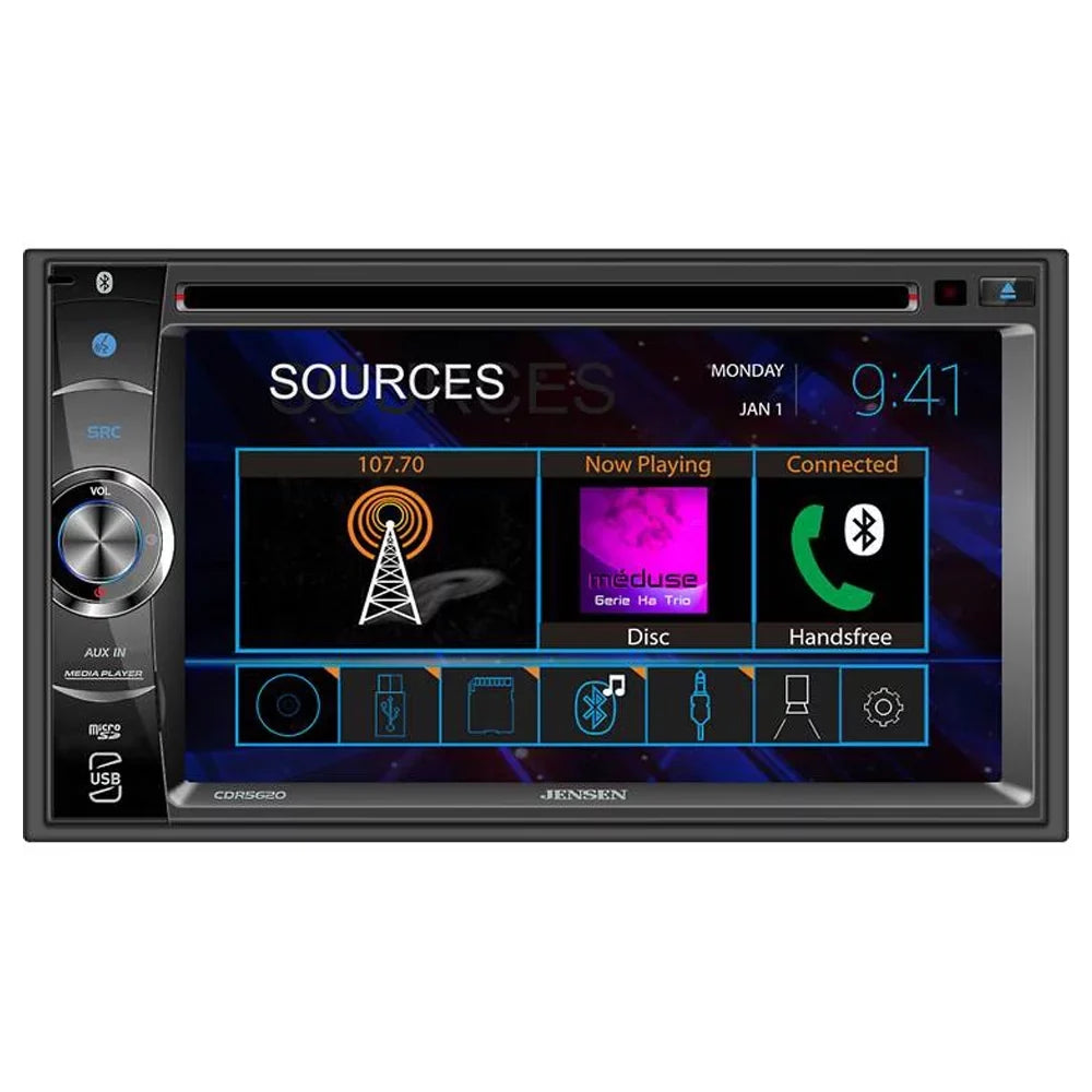 New Jensen CDR5620 6.2 Inch CD/DVD Receiver with Bluetooth and Backup Bullet Camera