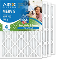 24x30x1 Air Filter MERV 8 Comparable to MPR 700 & FPR 5 Electrostatic Pleated Air Conditioner Filter 4 Pack HVAC AC Premium USizeA Made 24x30x1 Furnace Filters by AIRX FILTERSize WICKED CLEAN AIR.