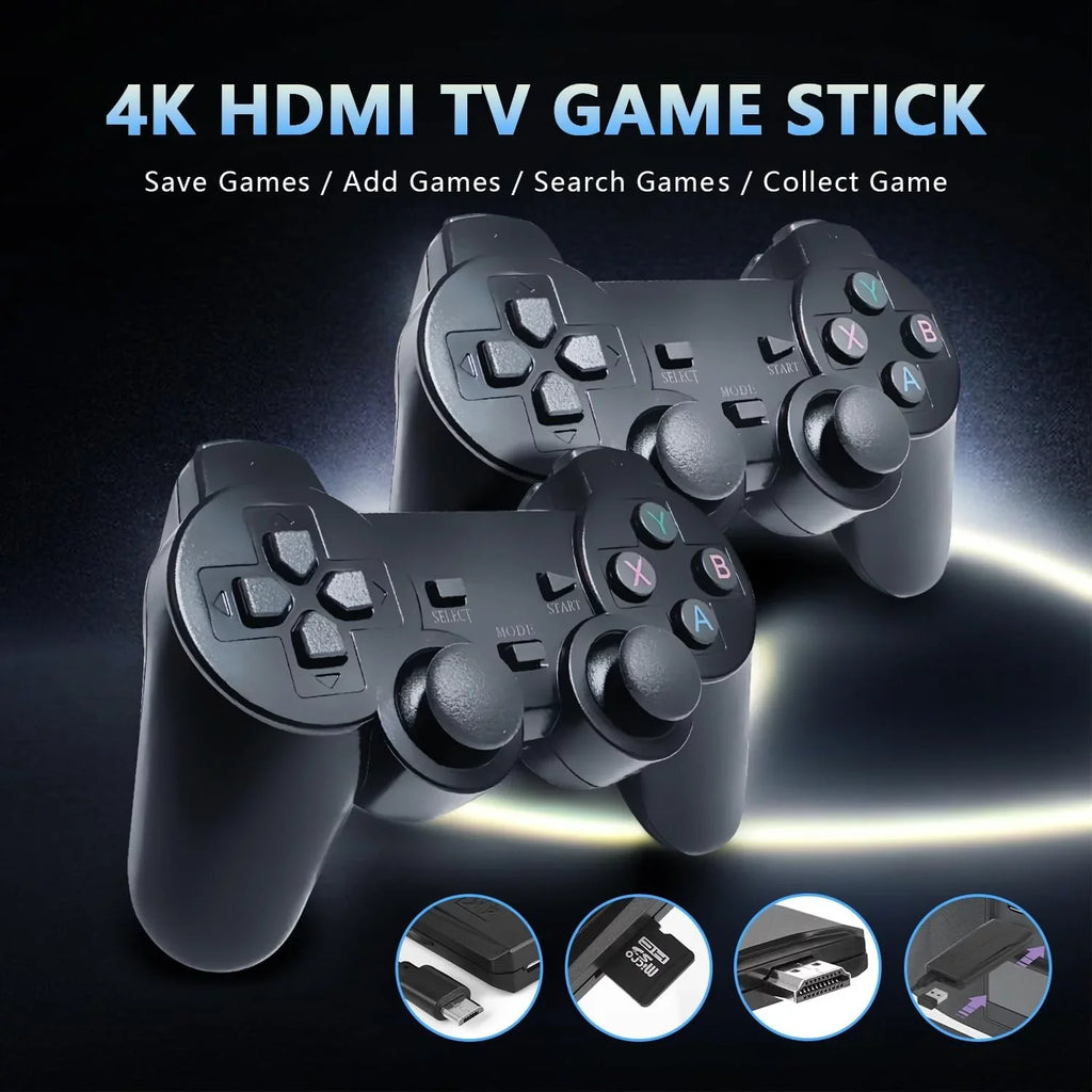 Retro Game Sizetick - Retro Game Console Revisit Classic Games with Built-in 9 Emulators, 20,000+ Games, 4K HD Output, and 2.4GHz Wireless Controller for TV Plug and Play(64G)