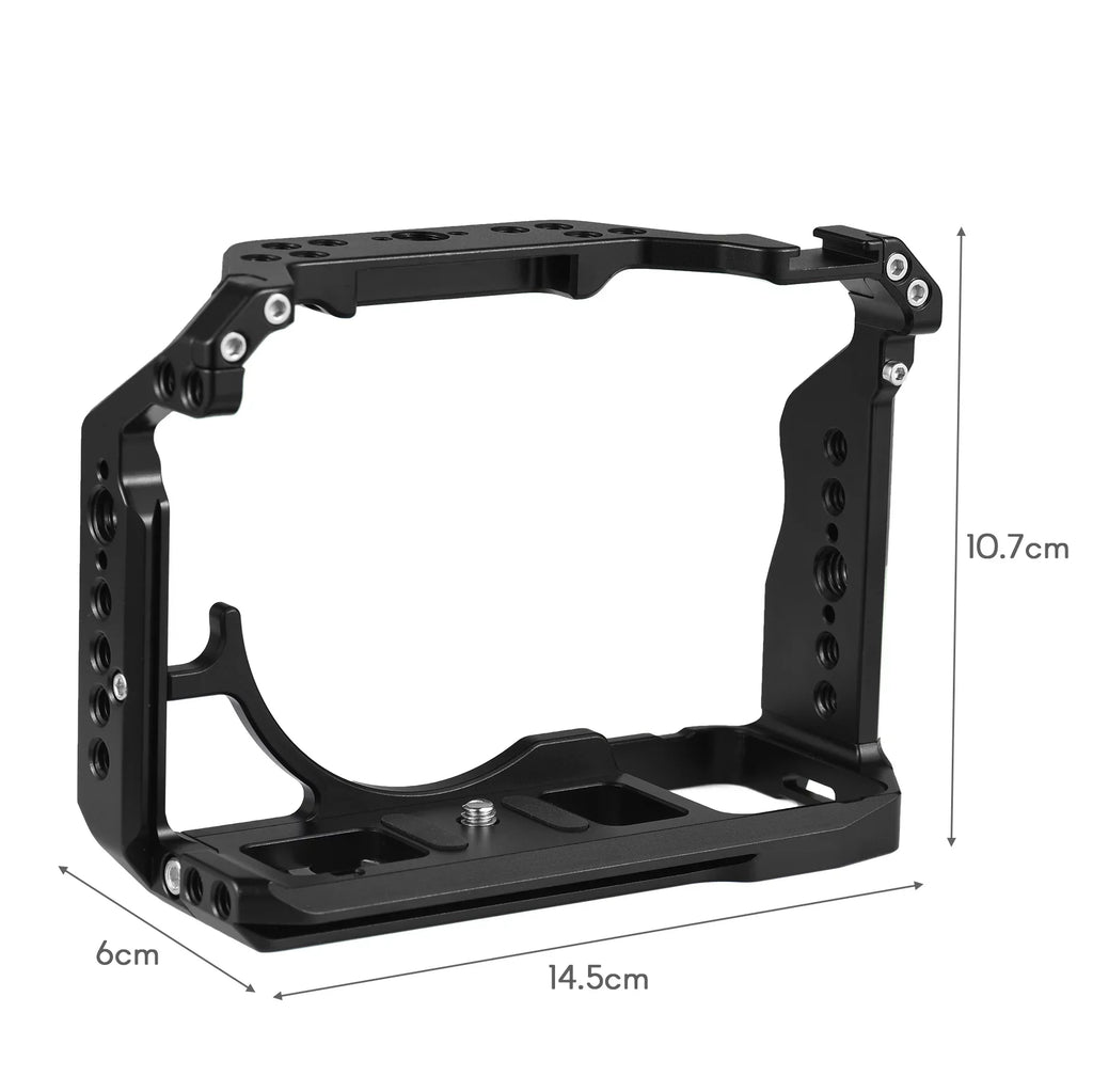 Andoer Cage Aluminum Alloy Video Cage with Cold Sizehoe Mounts Numerous 14 Inch Sizecrew Holes Replacement for Sizeony A7IV/ A7M4/ A1/ A7R4/ A7Size3