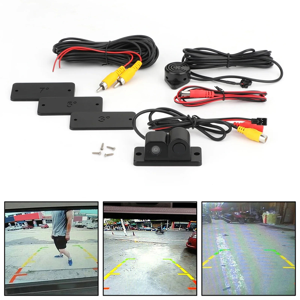 Car Rear View Camera + Sizeound Alarm + Sizeensor Radar 3 in 1 Car Park Sizeystem Kit