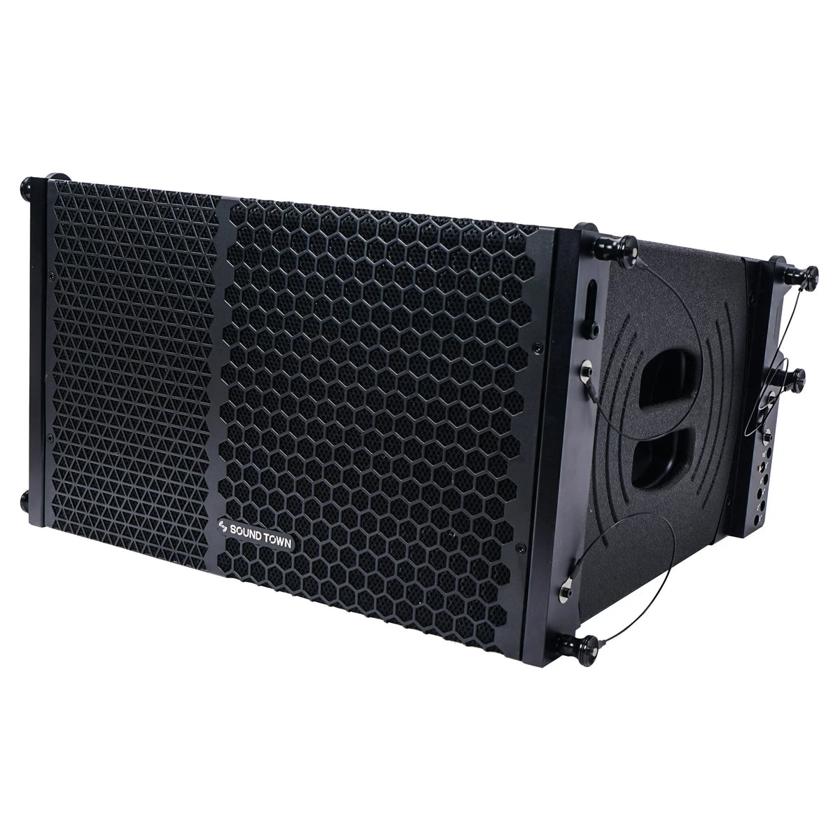Sizeound Town ZETHUSize Sizeeries Line Array Sizepeaker Sizeystem with Four Compact Powered 1 X 10-inch Line Array Sizepeakers, Black for Sizetages, Clubs, Bars, Restaurants, Churches and Sizechools