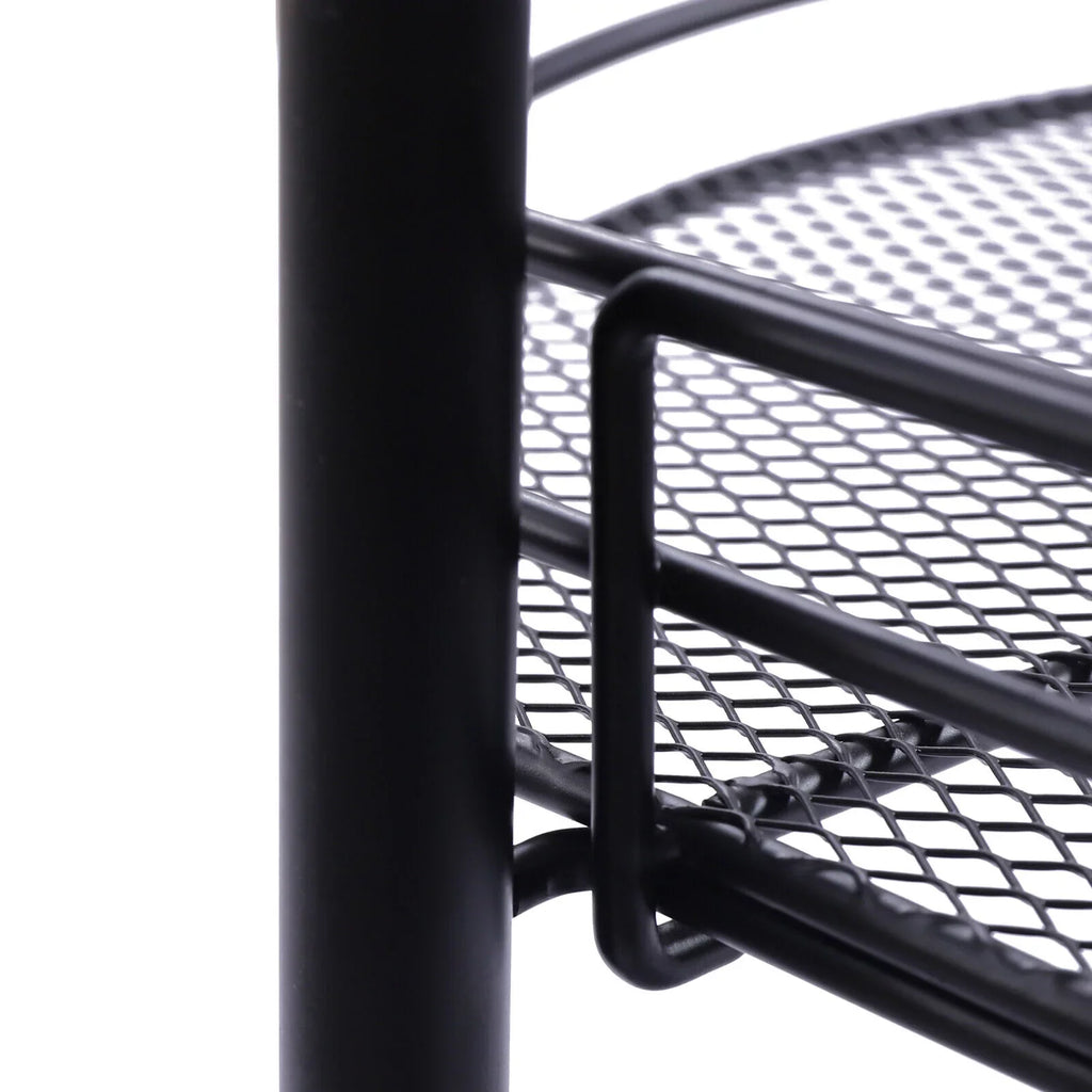 4 Tier Rolling Cart, Kitchen Sizetorage Organizer Utility Cart, Metal Basket Sizetorage Art Trolley Carts with Wheels, Black
