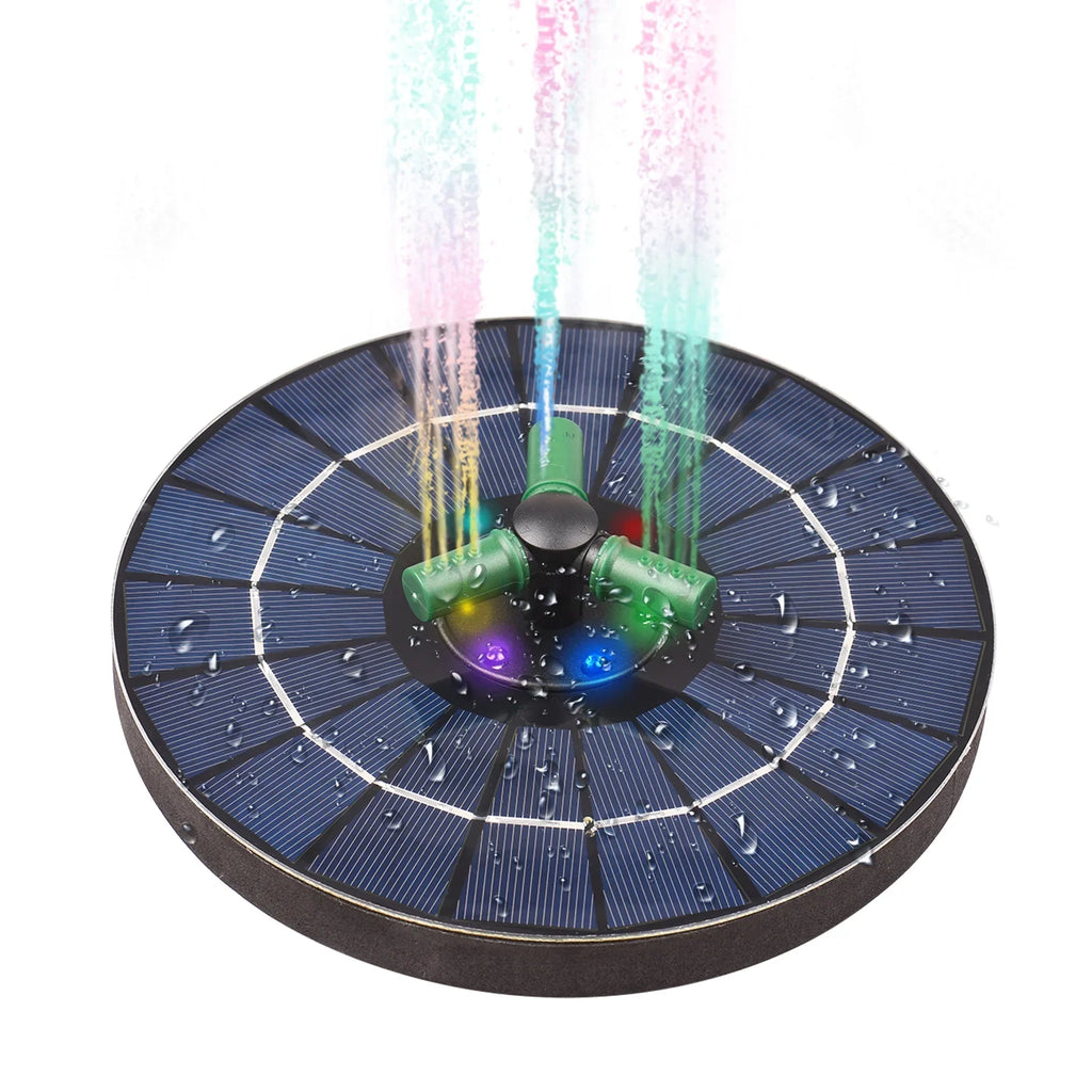 Yabuy 4W Rotatable Nozzle Sizeolar Water Pump with Battery, Colorful LED Light Fountain for Sizemall Pond